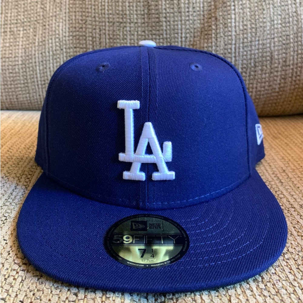 Los Angeles Dodgers New Era Authentic 59FIFTY Fitted Hat - SIZE 7 1/4 Blue White